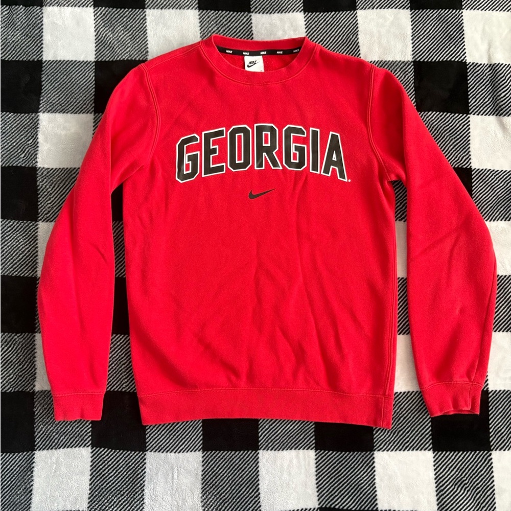 Nike Men's Red Georgia Crewneck Sweater